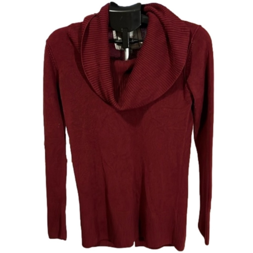 Energie‎ Tunic sweater cowl-neck 90s retro Y2K long maroon vintage large boho